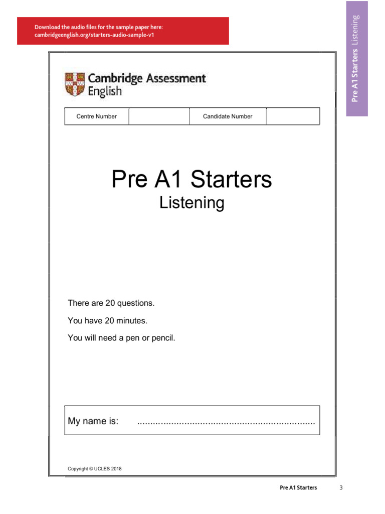 Starters Sample Test 2 Pdf