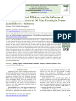 Analysis of Technical Efficiency and The Influence of Socioeconomic Factors On Oil Palm Farming in Muaro Jambi District - Indonesia