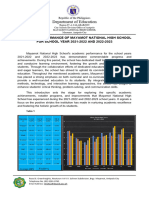 Academic Performance of Mayamot National High School For School Year 2021-2022 and 2022-2023