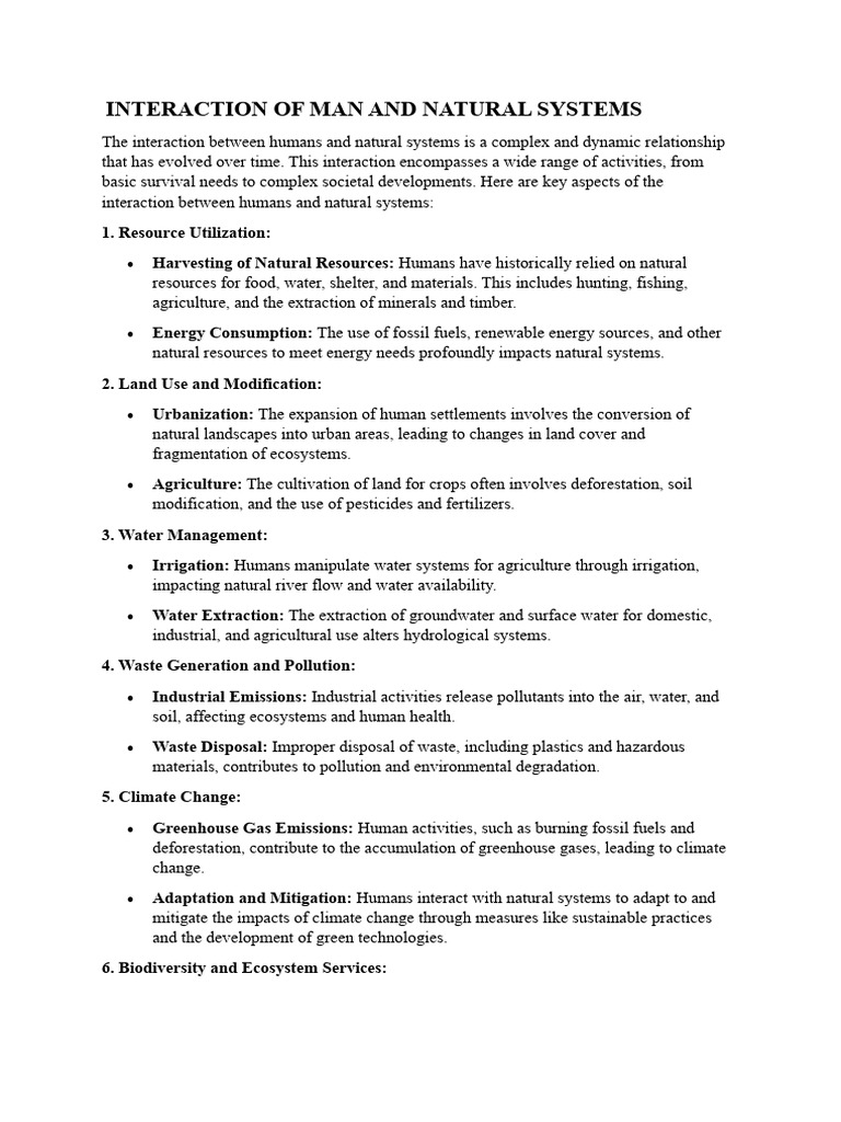 Human-Nature Interaction Dynamics | PDF | Climate | Water Pollution