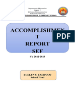 Accomplishment Report For Sef Sy 2022