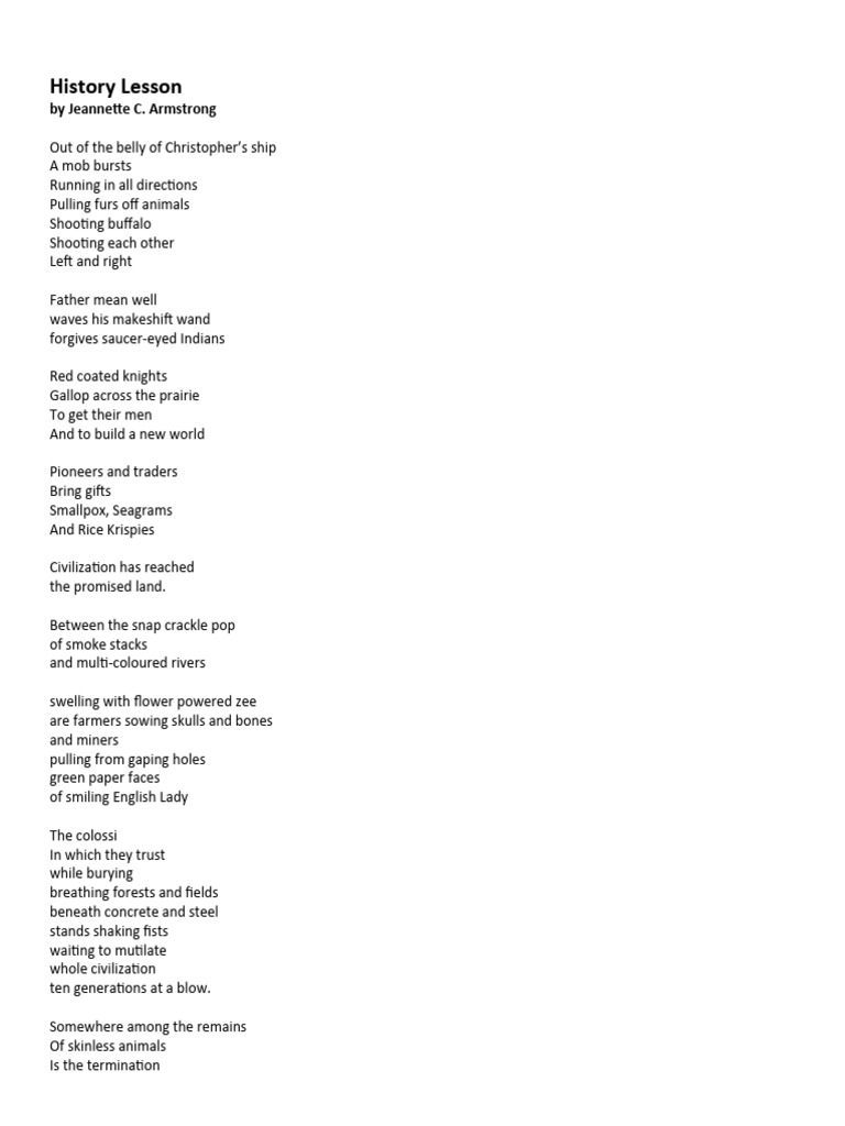 History Lesson by C Armstrong PDF