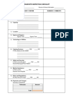 Venue or Site Inspection Checklist Form