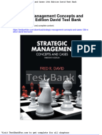 Full Download Strategic Management Concepts and Cases 13th Edition David Test Bank