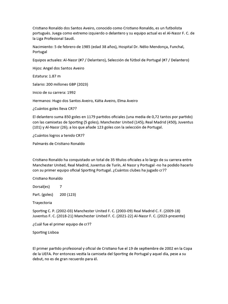 Cristiano Ronaldo dos Santos Aveiro PDF