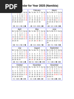 Year 2025 Calendar - Namibia