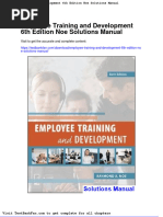 Full Download Employee Training and Development 6th Edition Noe Solutions Manual