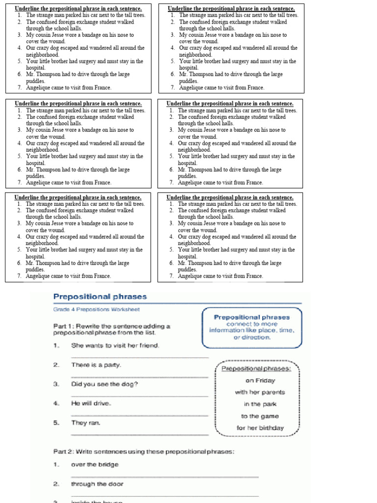 Prepositions Worksheet Pdf Cognitive Science Language Mechanics