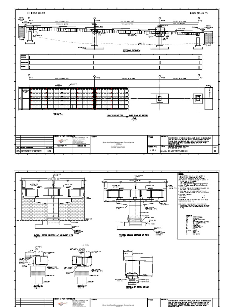 Steel Girder Drawings 50m span PDF Transport