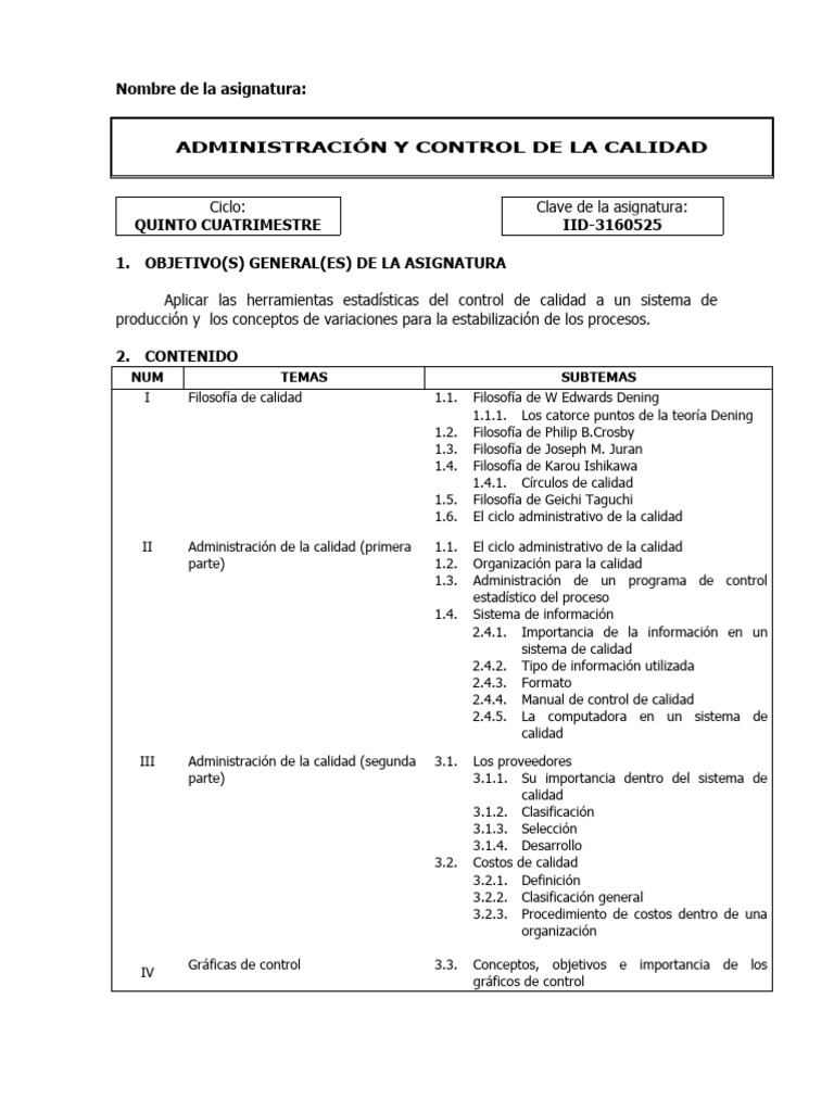 Administración y Control de Calidad | PDF | Evaluación | Ciencia cognitiva