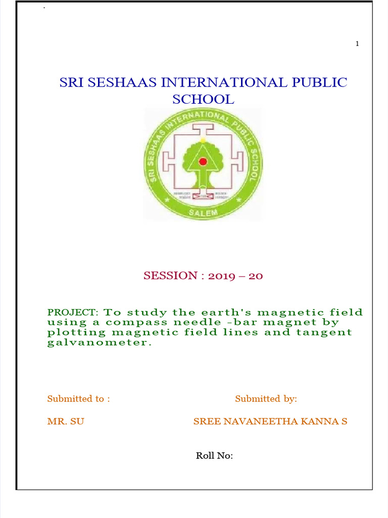 To Study The Earths Magnetic Field Using A Tangent Galvanometer Pdf