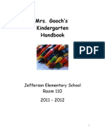 Mrs. Gooch's Kindergarten Handbook: Room 110 2011 - 2012