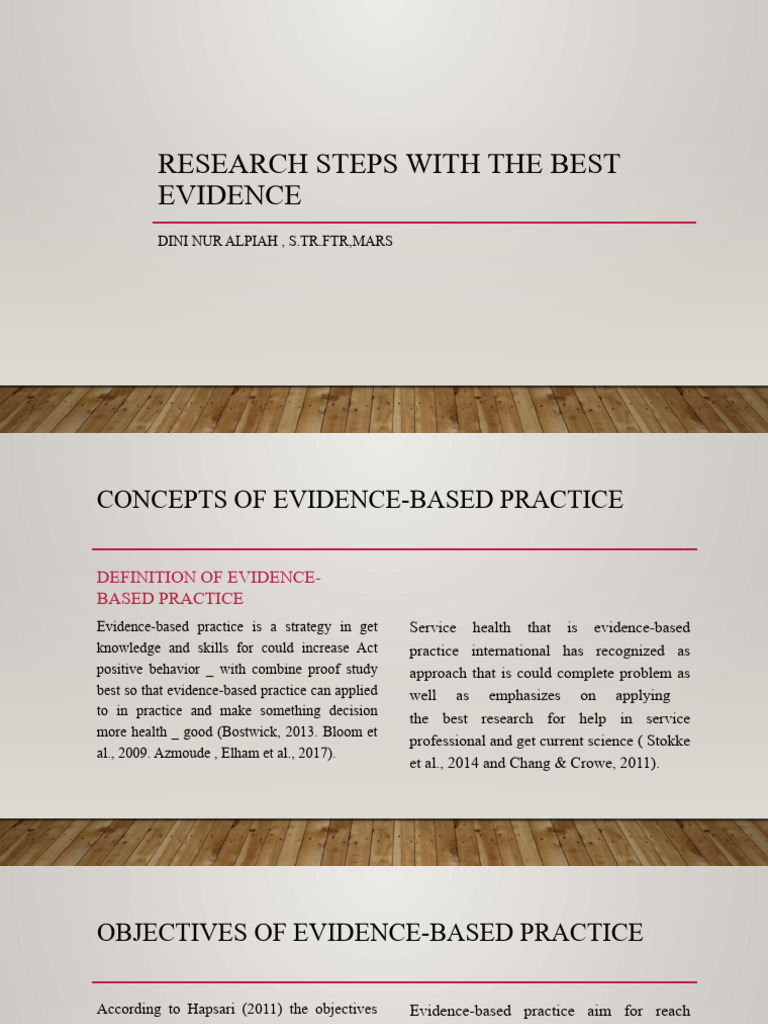 3 - 4 Research Steps With The Best Evidence | PDF | Evidence Based ...