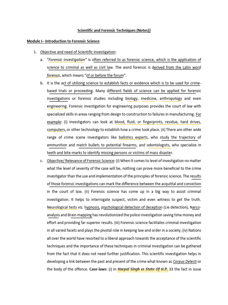 Forensic Science Techniques Overview | PDF | Forensic Science | Expert ...