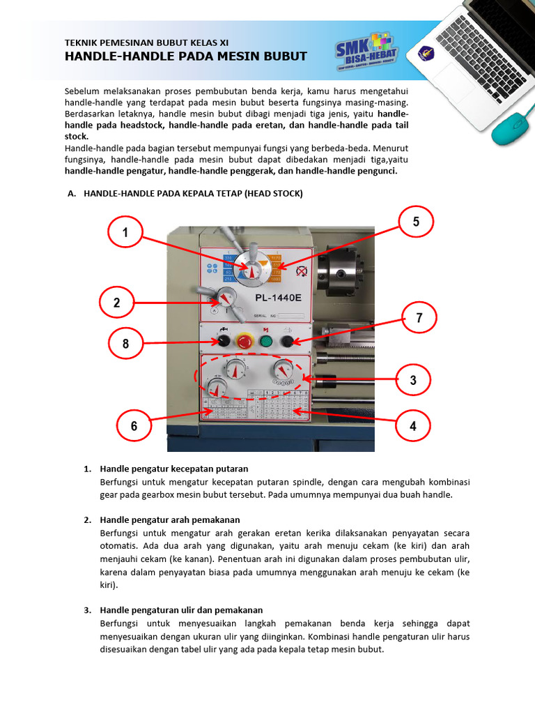Fungsi Handle pada Mesin Bubut | PDF