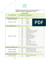 Class X Datesheet 2024