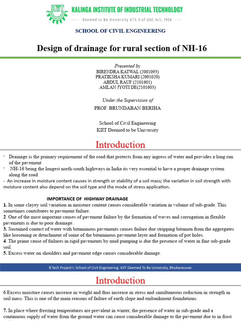 Drainage Design for NH-16 Rural Section | PDF | Drainage Basin | Road