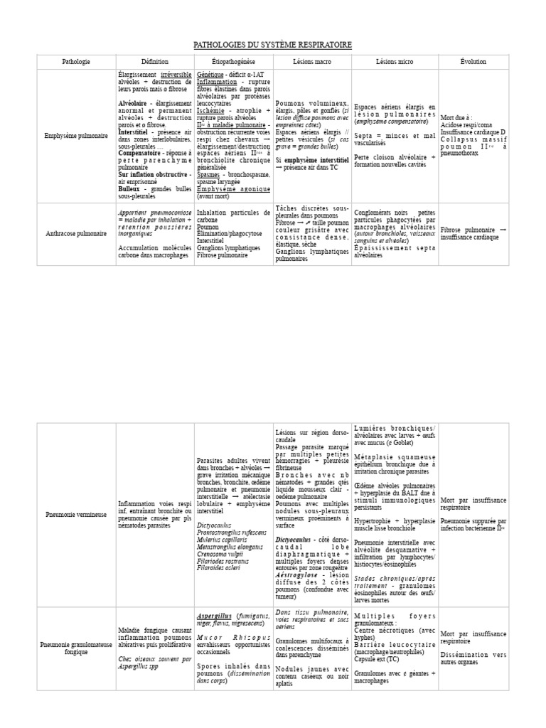 Pathologies du Système Respiratoire | PDF | Poumon | Respiration