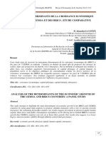 Analyse Des Determinants de La Croissance Economique Des Pays de L'uemoa Et Des Brics Etude Comparative