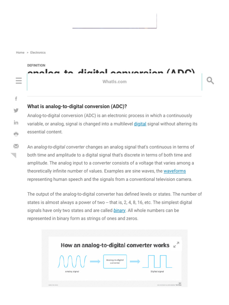 What Is Analog-To-Digital Conversion (ADC) | PDF | Analog To Digital ...