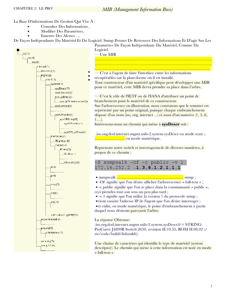 Introduction au protocole SNMP et MIB | PDF | Technologies de l ...