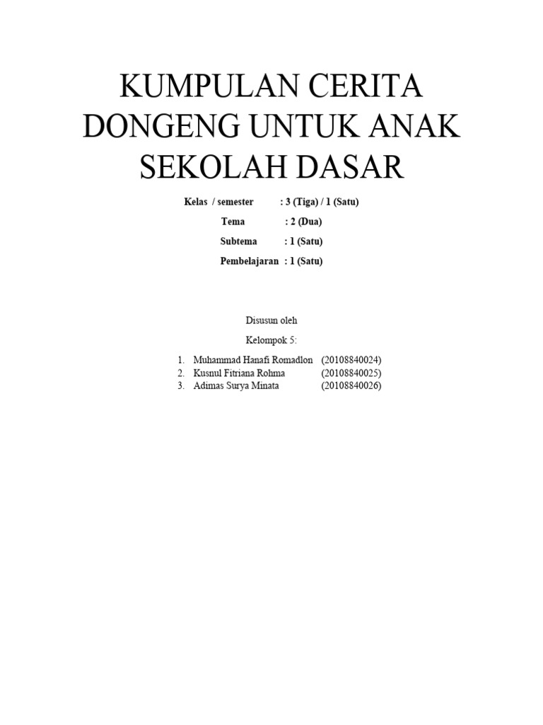 Cerita Dongeng yang Masih Diajarkan di Desa