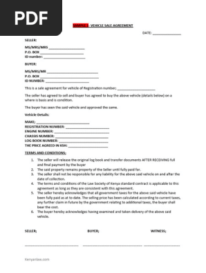 Car sale agreement