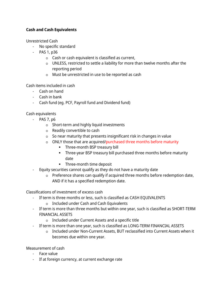 Cash and Cash Equivalents Purchased Three Months Before Maturity PDF