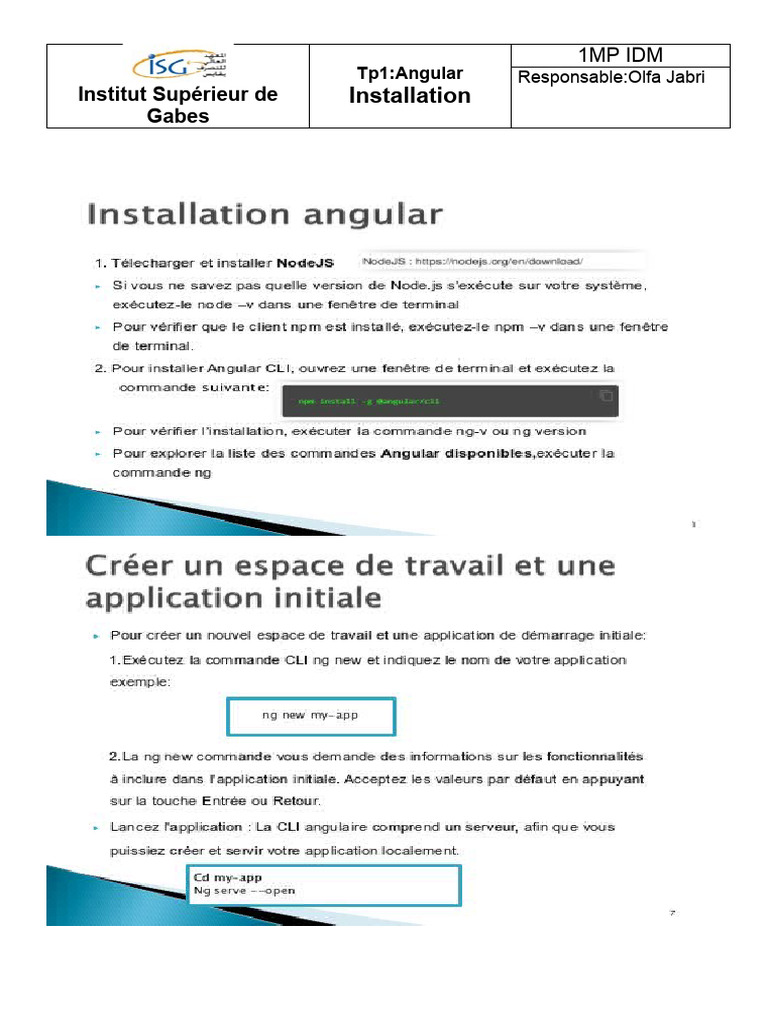 Guide d'installation et de databinding Angular | PDF | Modèle d'objet ...