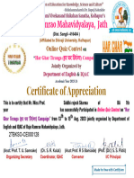 Certificate For Siddhi Rajesh Sharma For - Har Ghar Tiranga ( - ...