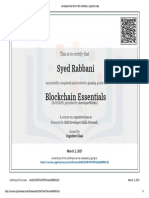 Syed Rabbani Blockchain Essentials: This Is To Certify That