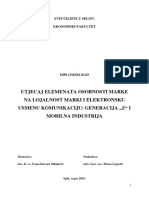 Utjecaj Elemenata Osobnosti Marke Na Lojalnost Marki I Elektronsku Usmenu Komunikaciju: Generacija Z" I Mobilna Industrija