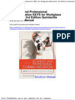 Full Download Business and Professional Communication Keys For Workplace Excellence 3rd Edition Quintanilla Solutions Manual