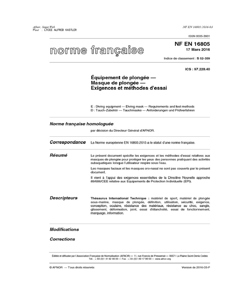 Norme 16805 | PDF