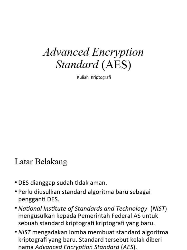 Spesifikasi dan Sejarah AES | PDF | Metode & Bahan Ajar