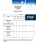 MAPEH Clerance Form