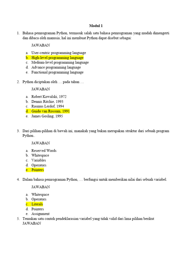 Kode dan Output dalam Pemrograman Python | PDF | Metode & Bahan Ajar ...