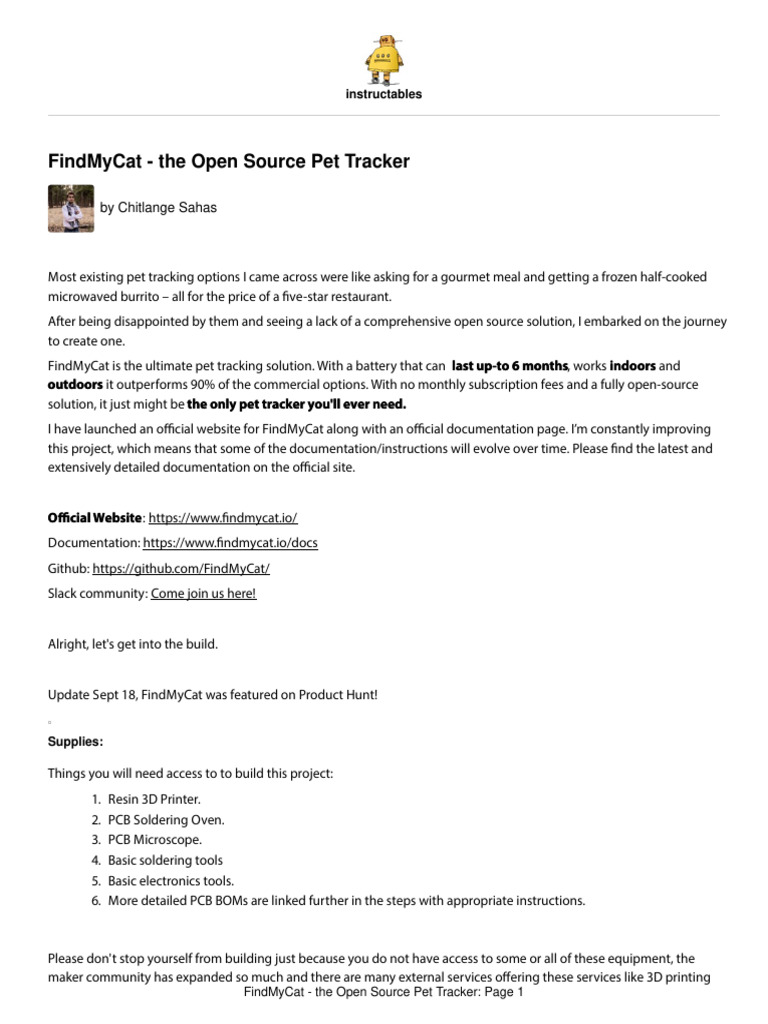 Findmycat the open source pet tracker pdf ios printed circuit board