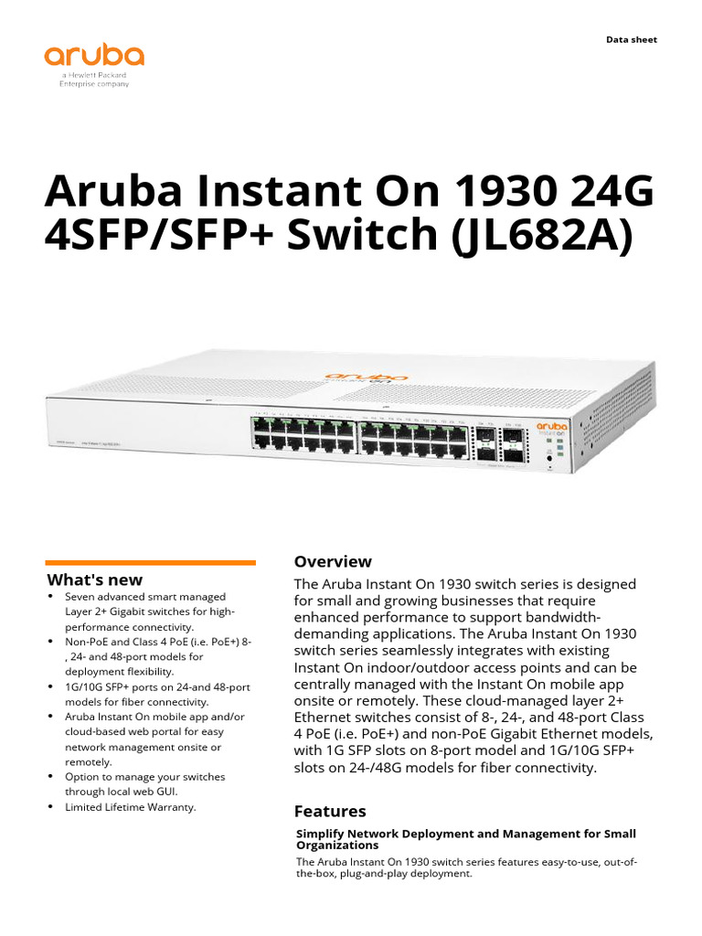 2.aruba JL682A | PDF | Network Switch | Computer Network