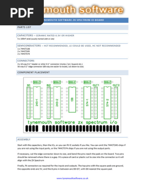 ZX Spectrum IO Board Assembly Guide | PDF | Input/Output