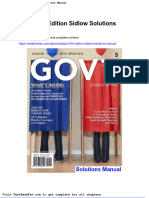 Full Download Govt 5th Edition Sidlow Solutions Manual