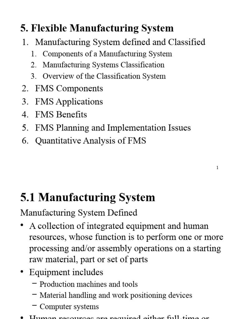 Overview of Flexible Manufacturing Systems | PDF | Automation ...