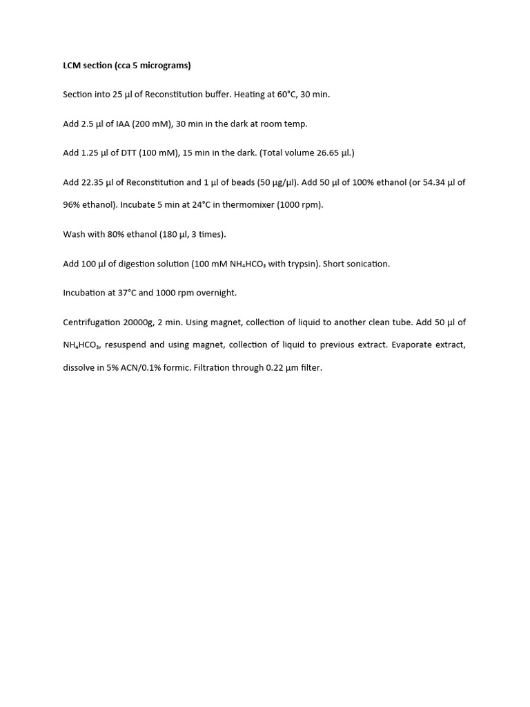 SP3 Proteomics Digestion Protocol | PDF