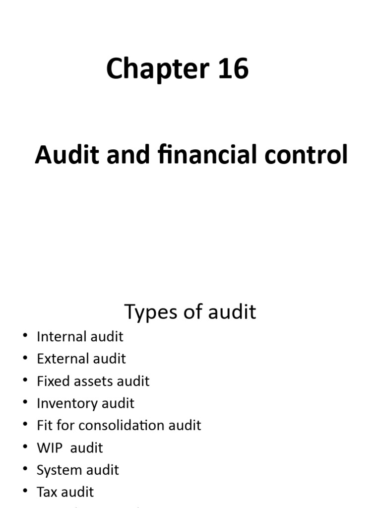Chapter 16audit and Financial Control | PDF | Internal Control | Audit