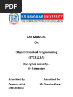 C++ Programs File Devansh Mittal BSC Cyber Secuity 2201830016