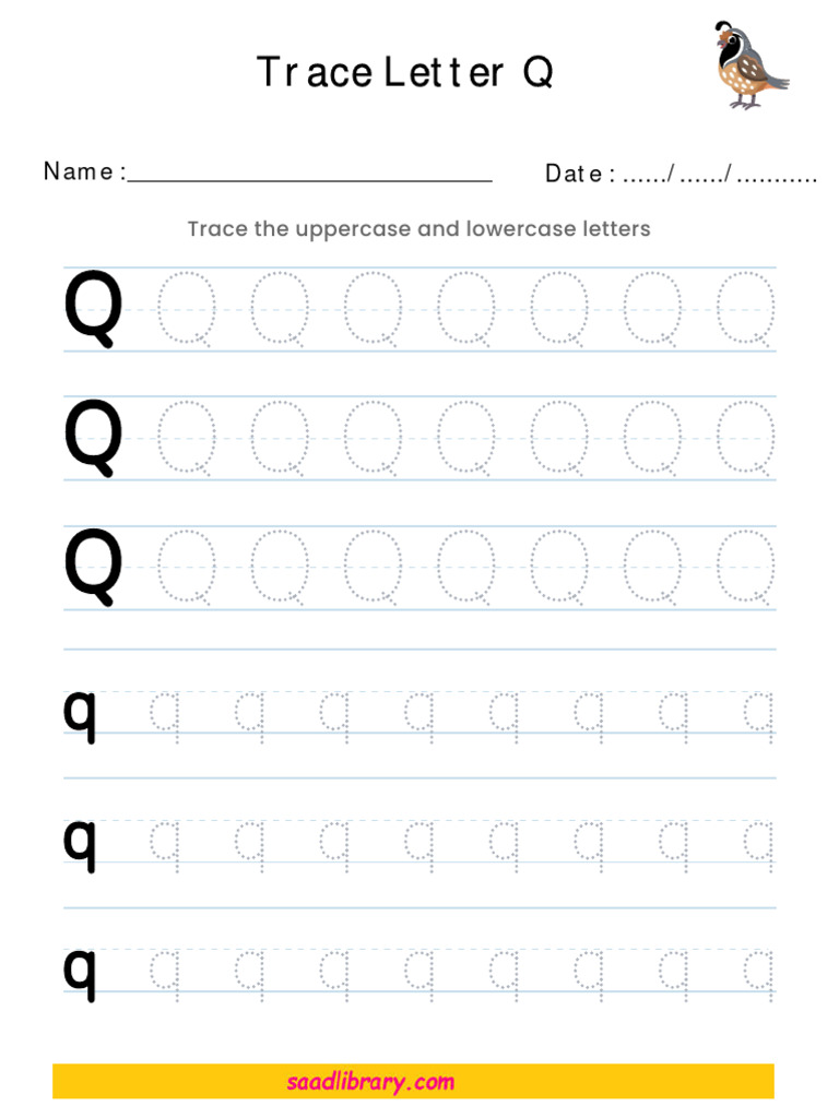 Tracing Letter Q Worksheet | PDF