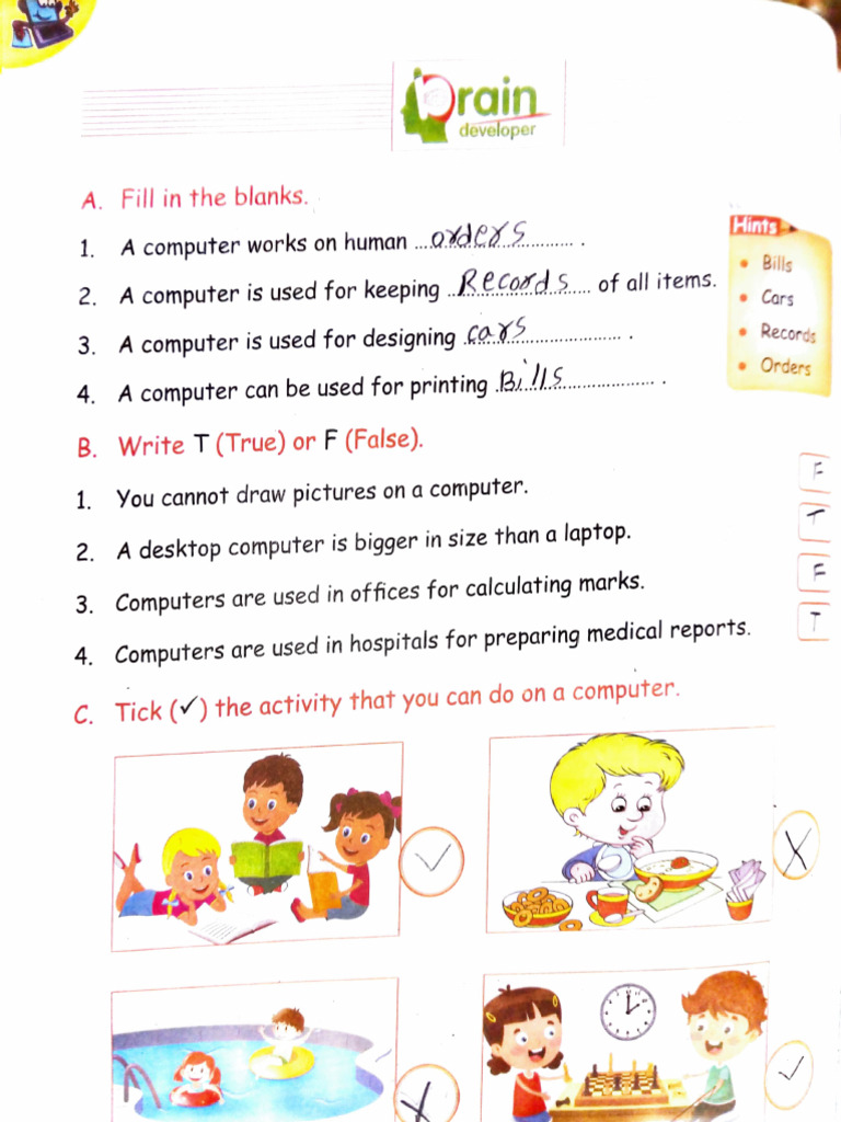 Class 2 Computer Worksheet Activities | PDF | Input/Output | Window ...