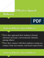 Tools For Effective Speech Delivery