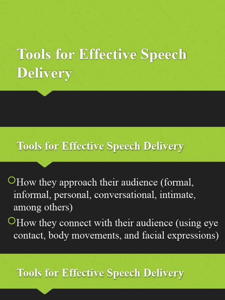 Tools for Effective Speech Delivery PDF