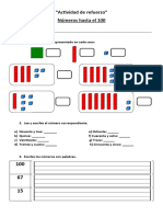 Actividad de Refuerzo Números Hasta El 100